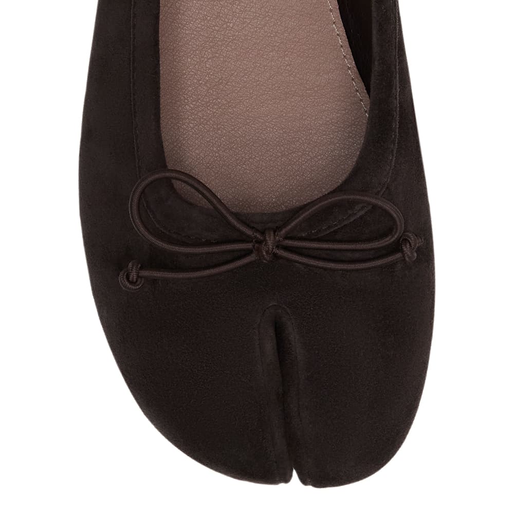 Edwina Ballet Flat in Chocolate  Suede