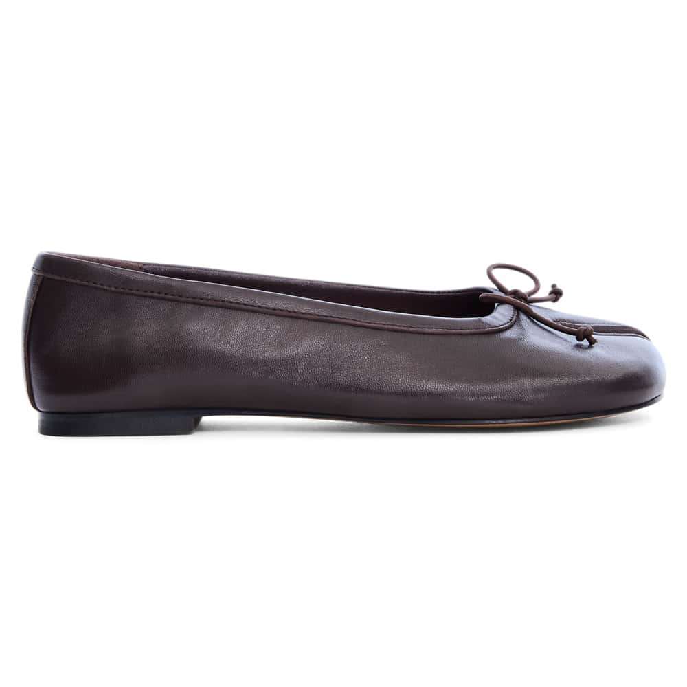 Edwina Ballet Flat in Chocolate  Leather