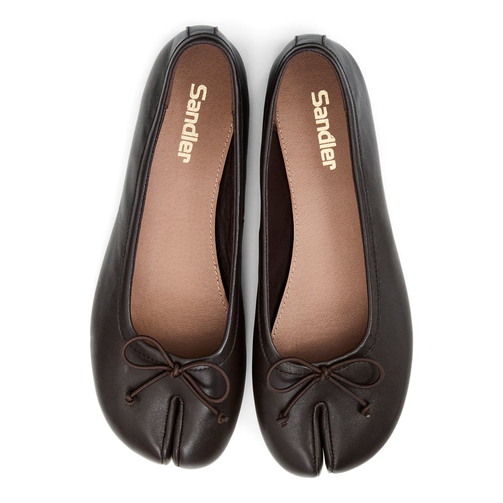Edwina Ballet Flat in Chocolate  Leather