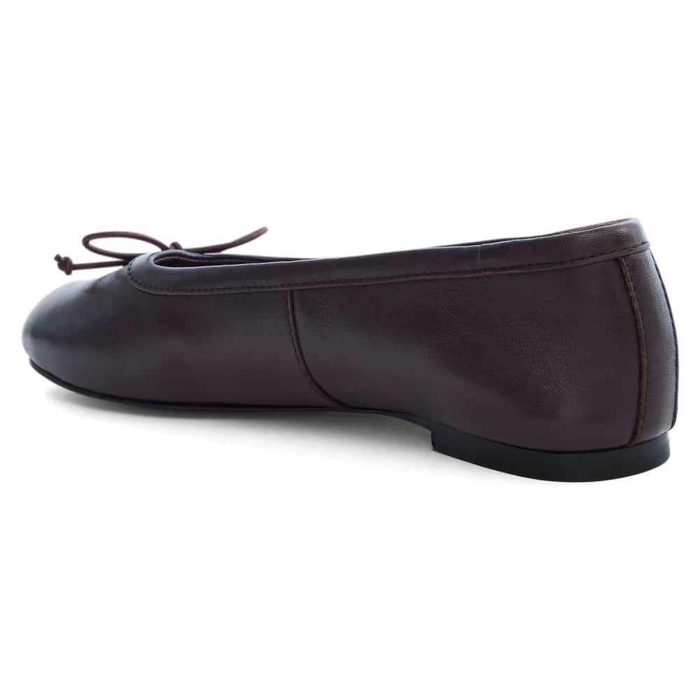 Edwina Ballet Flat in Chocolate  Leather