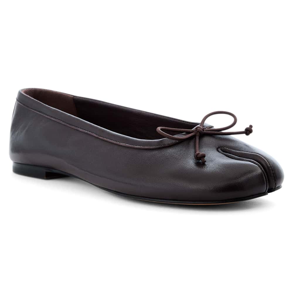 Edwina Ballet Flat in Chocolate  Leather