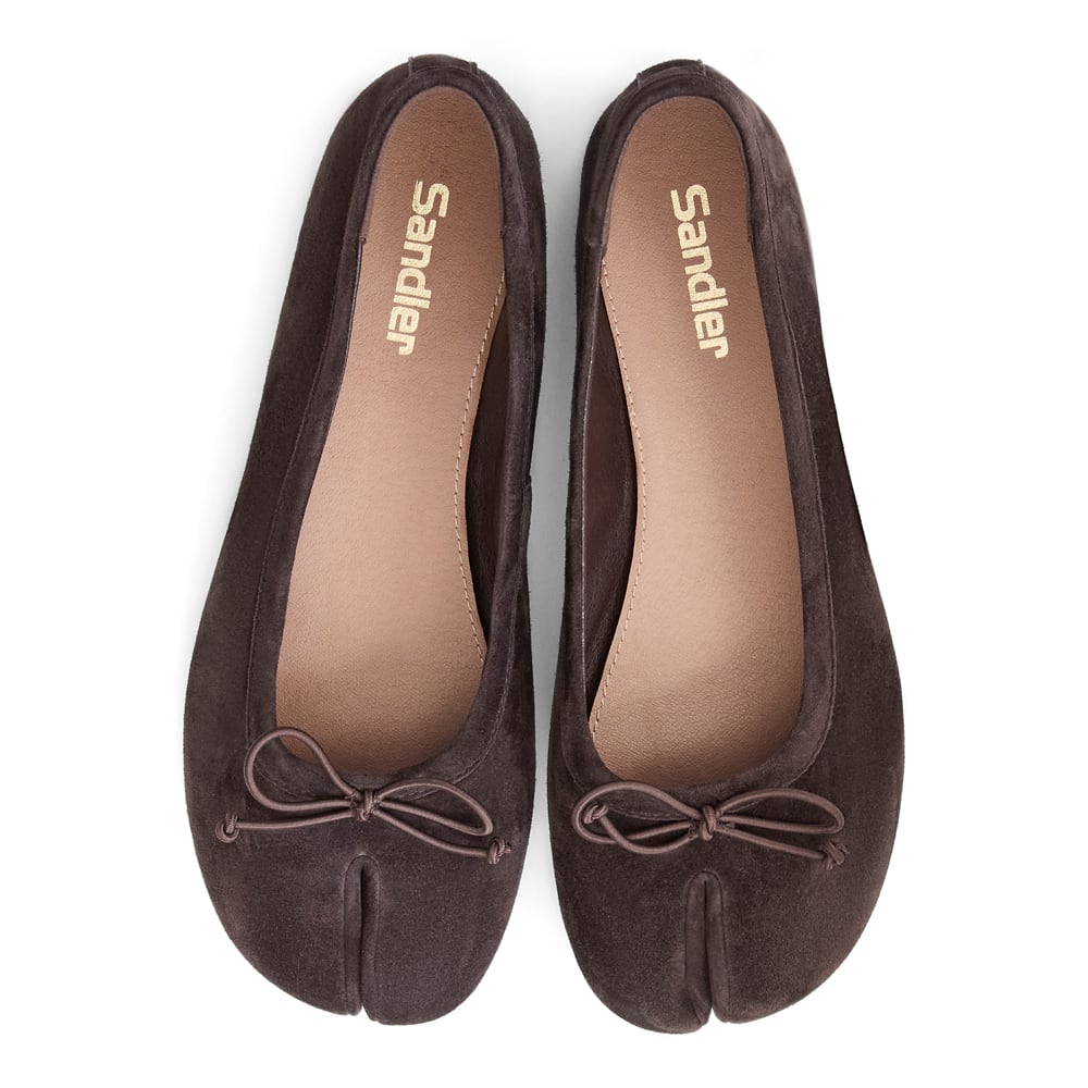 Edwina Ballet Flat in Chocolate  Suede