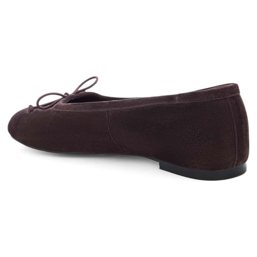 Edwina Ballet Flat in Chocolate  Suede