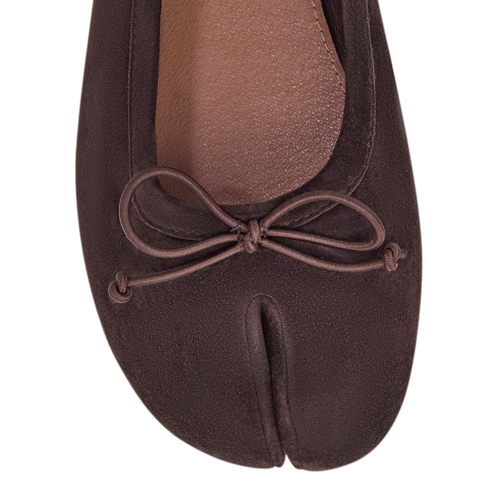 Edwina Ballet Flat in Chocolate  Suede