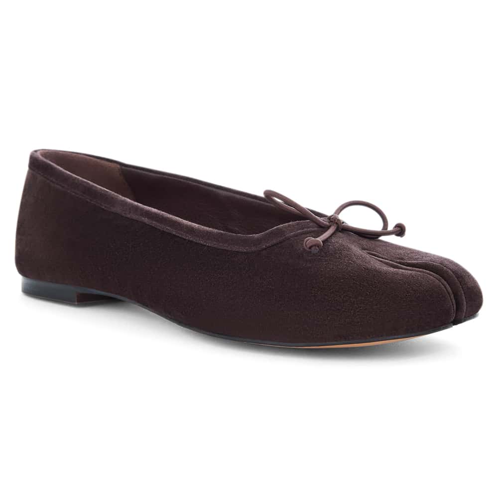 Edwina Ballet Flat in Chocolate  Suede