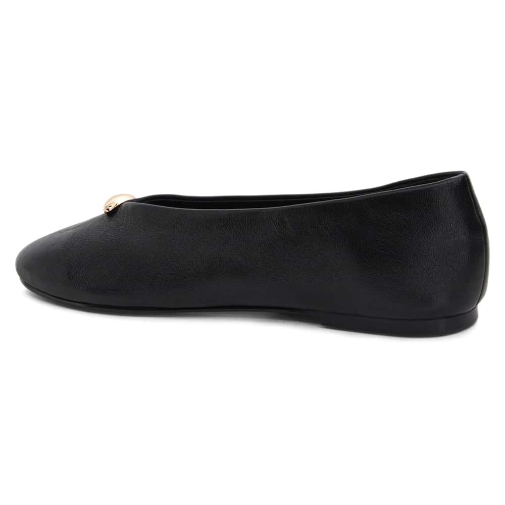 Elaine Ballet Flat in Black Leather