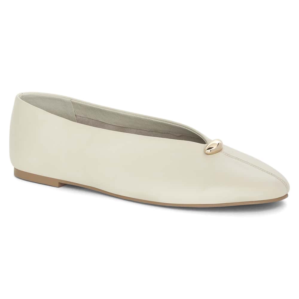 Elaine Ballet Flat in Bone Leather
