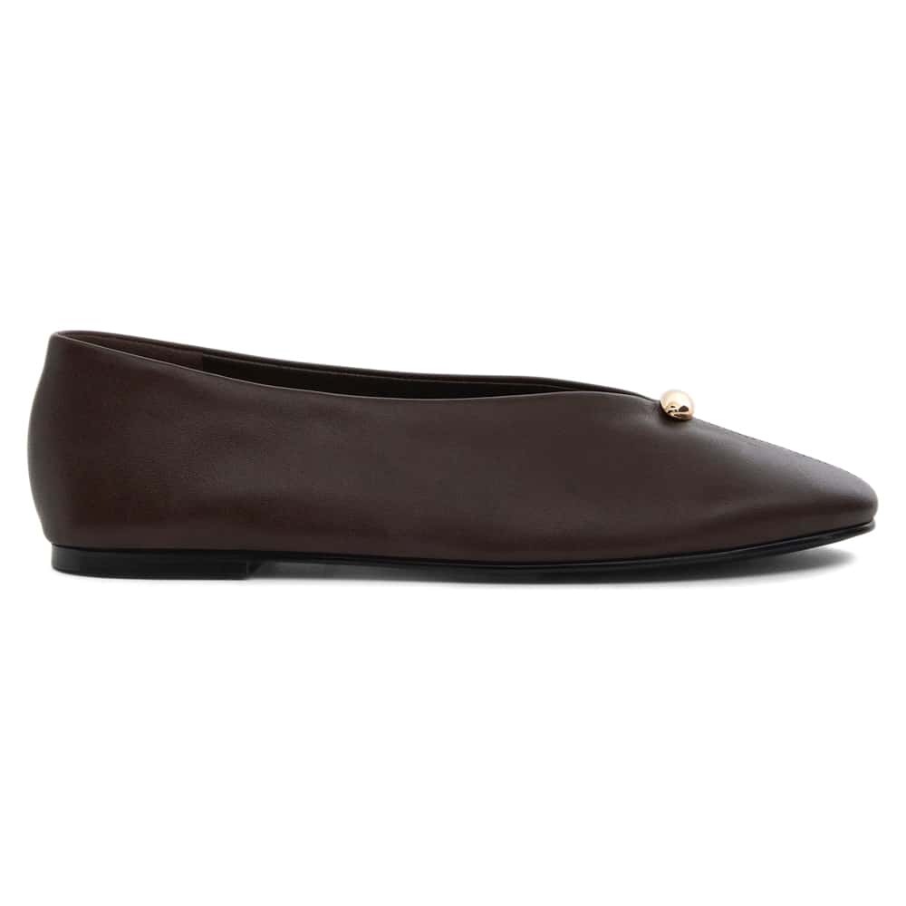 Elaine Ballet Flat in Chocolate  Leather
