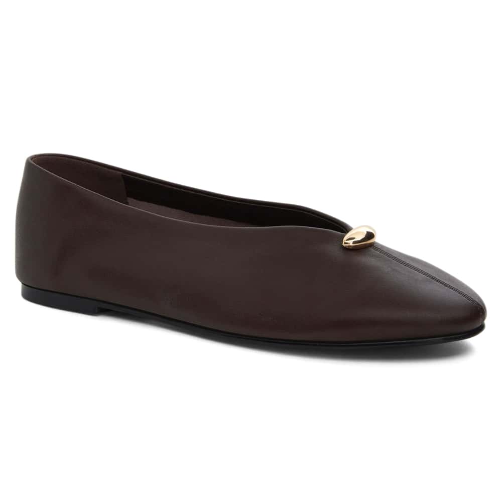 Elaine Ballet Flat in Chocolate  Leather