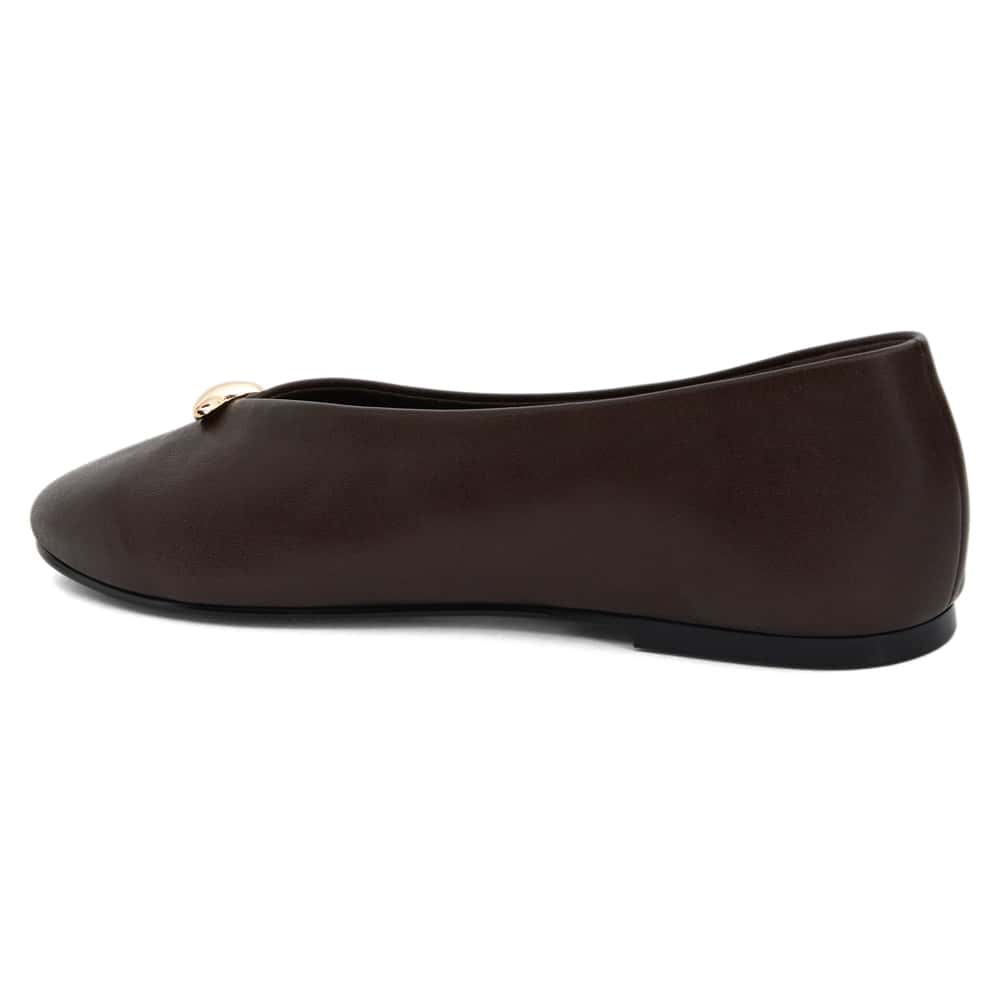 Elaine Ballet Flat in Chocolate  Leather