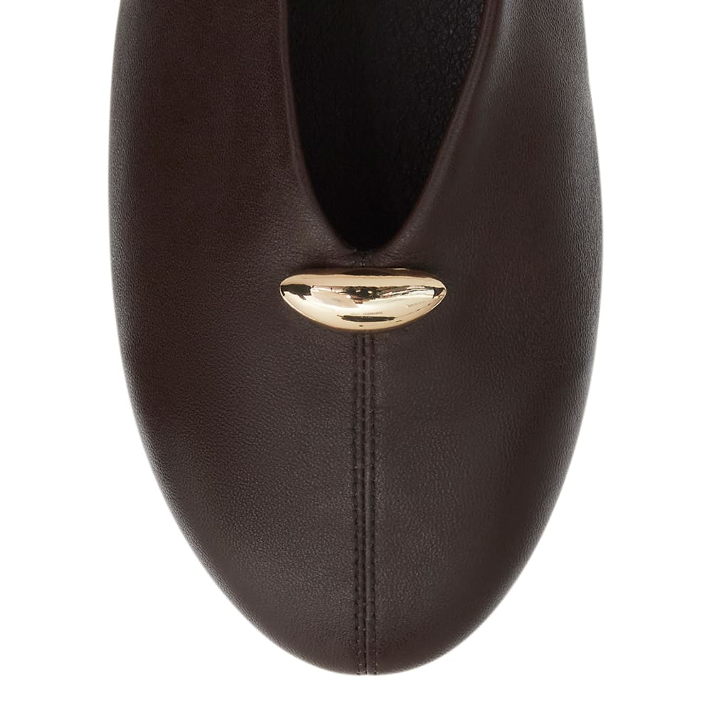 Elaine Ballet Flat in Chocolate  Leather