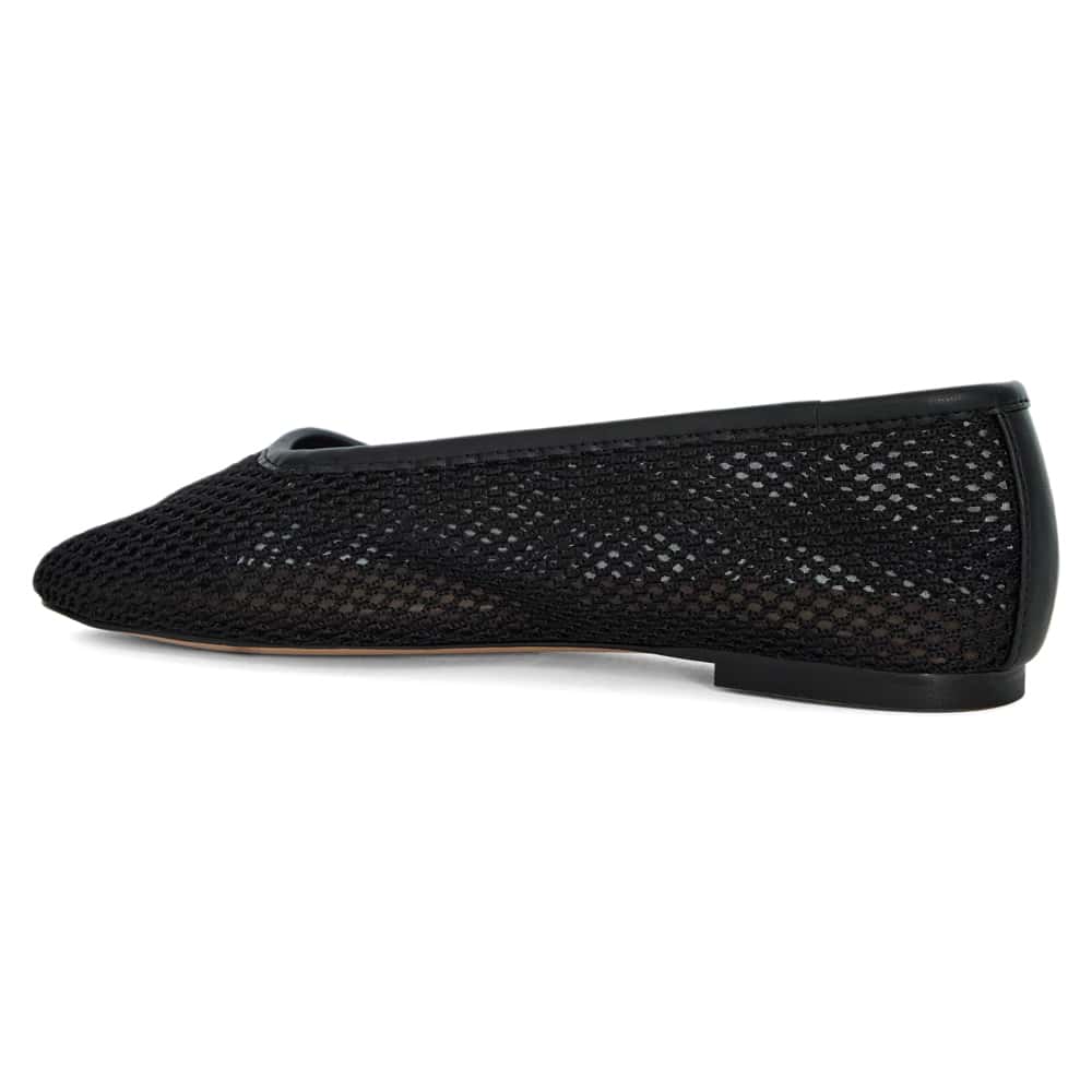 Electra Ballet Flat in Black Mesh