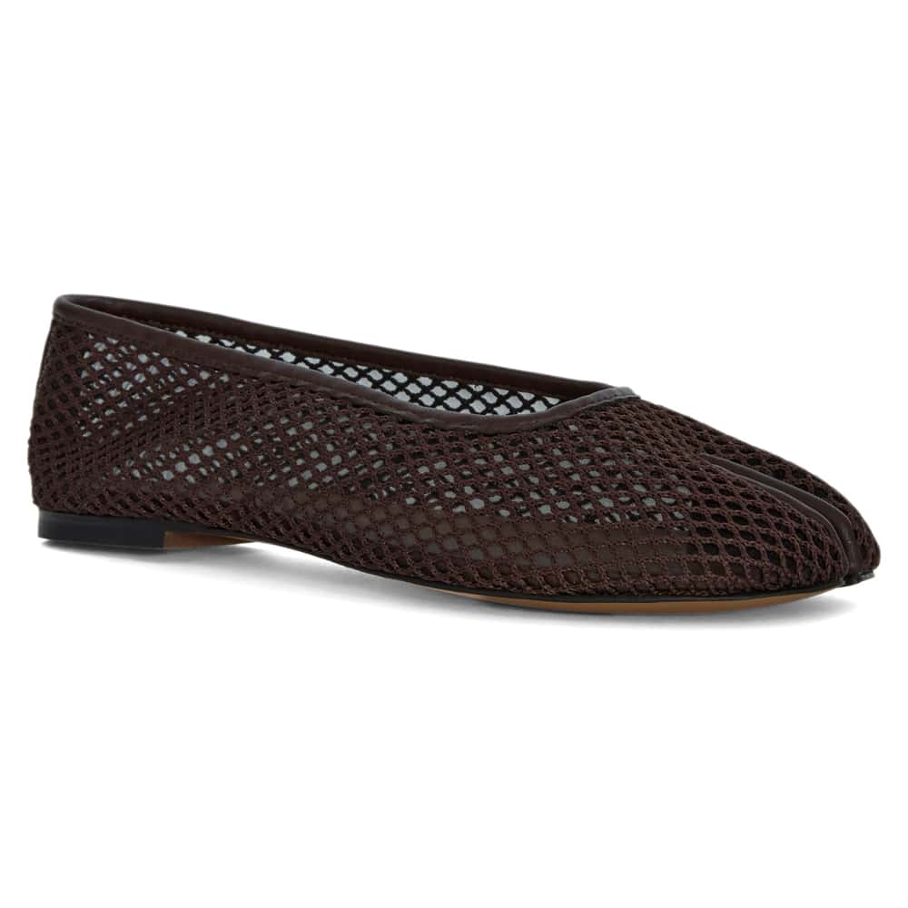 Electra Ballet Flat in Chocolate  Mesh
