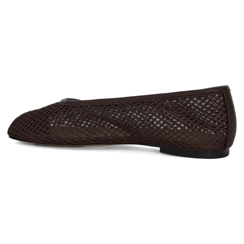 Electra Ballet Flat in Chocolate  Mesh