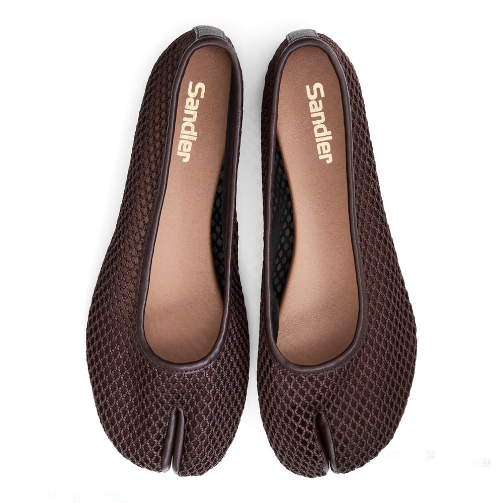 Electra Ballet Flat in Chocolate  Mesh