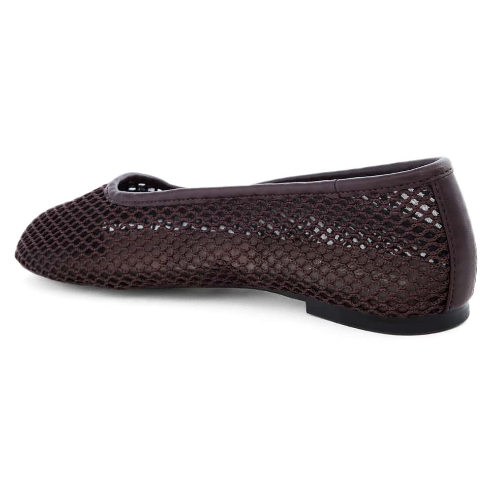 Electra Ballet Flat in Chocolate  Mesh