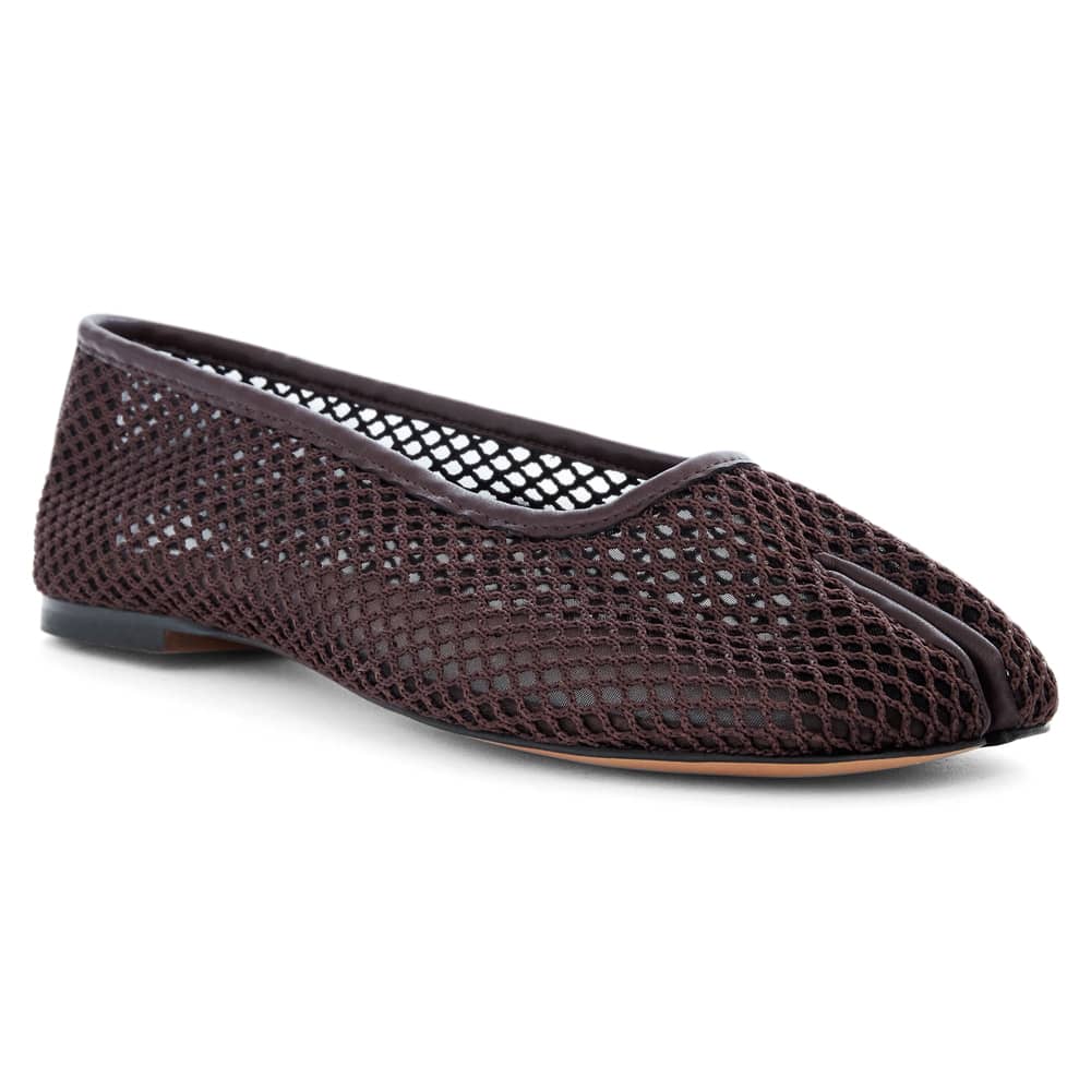 Electra Ballet Flat in Chocolate  Mesh