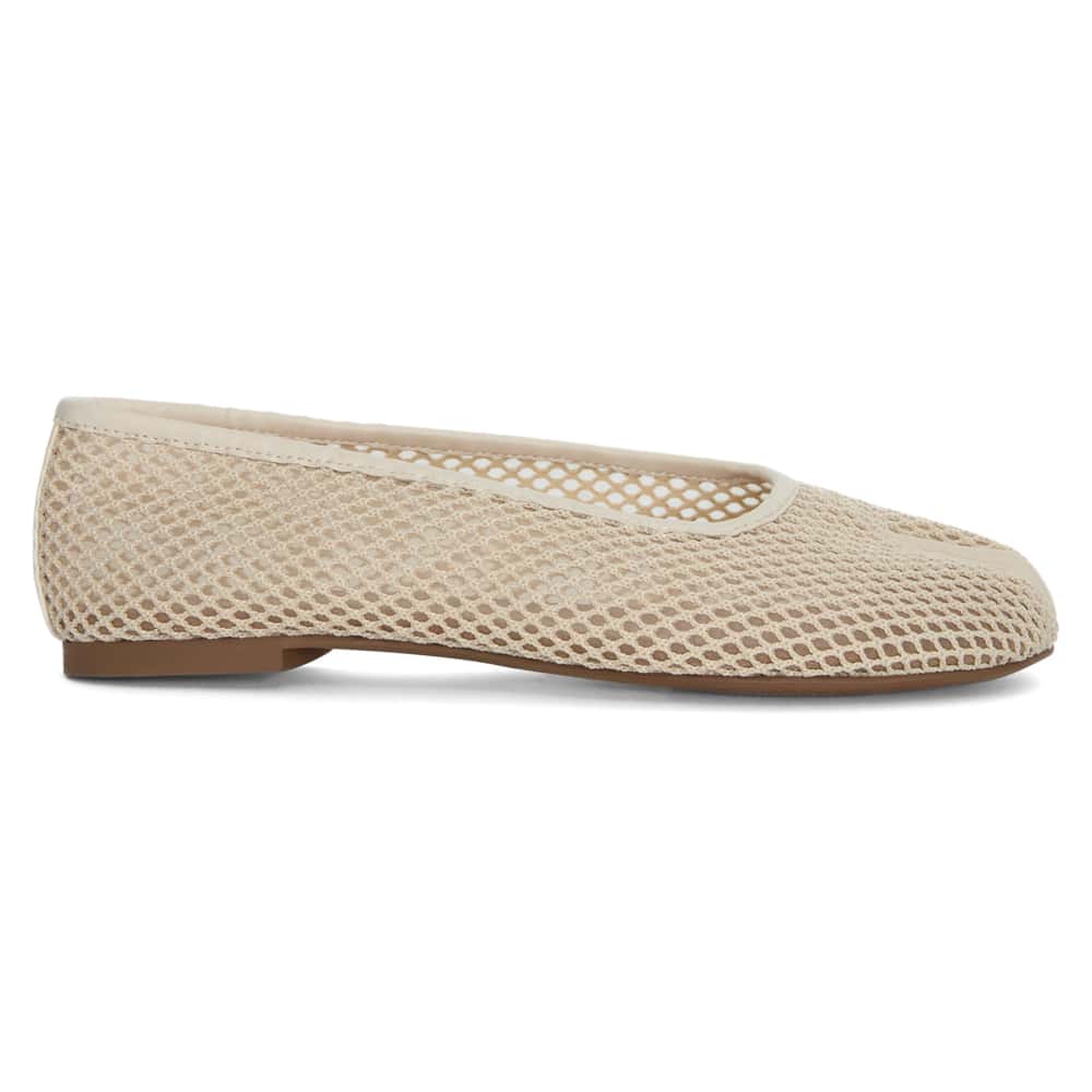 Electra Ballet Flat in Ivory Mesh Mesh