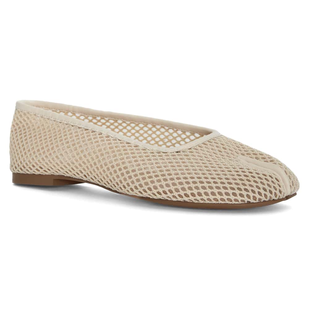 Electra Ballet Flat in Ivory Mesh Mesh