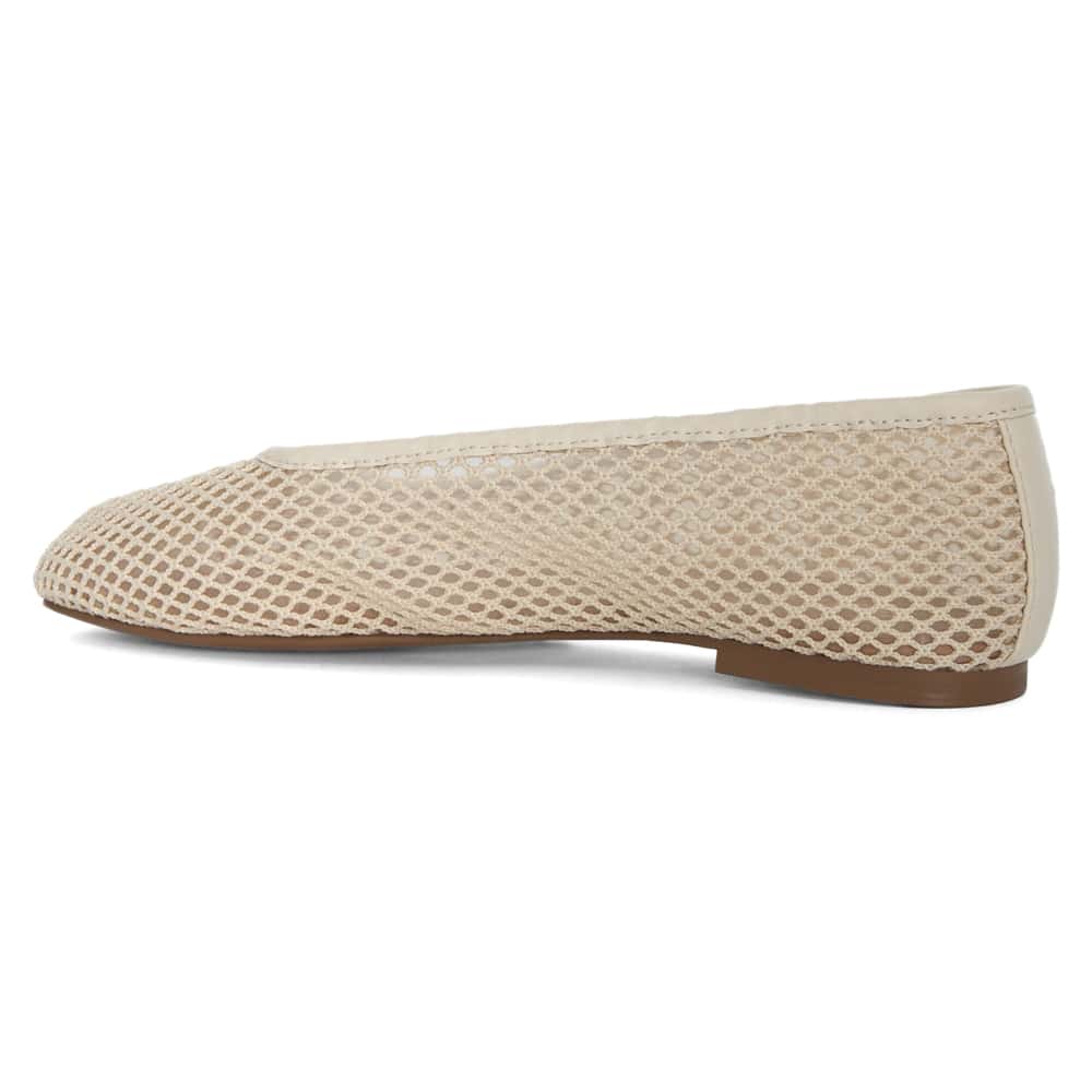 Electra Ballet Flat in Ivory Mesh Mesh