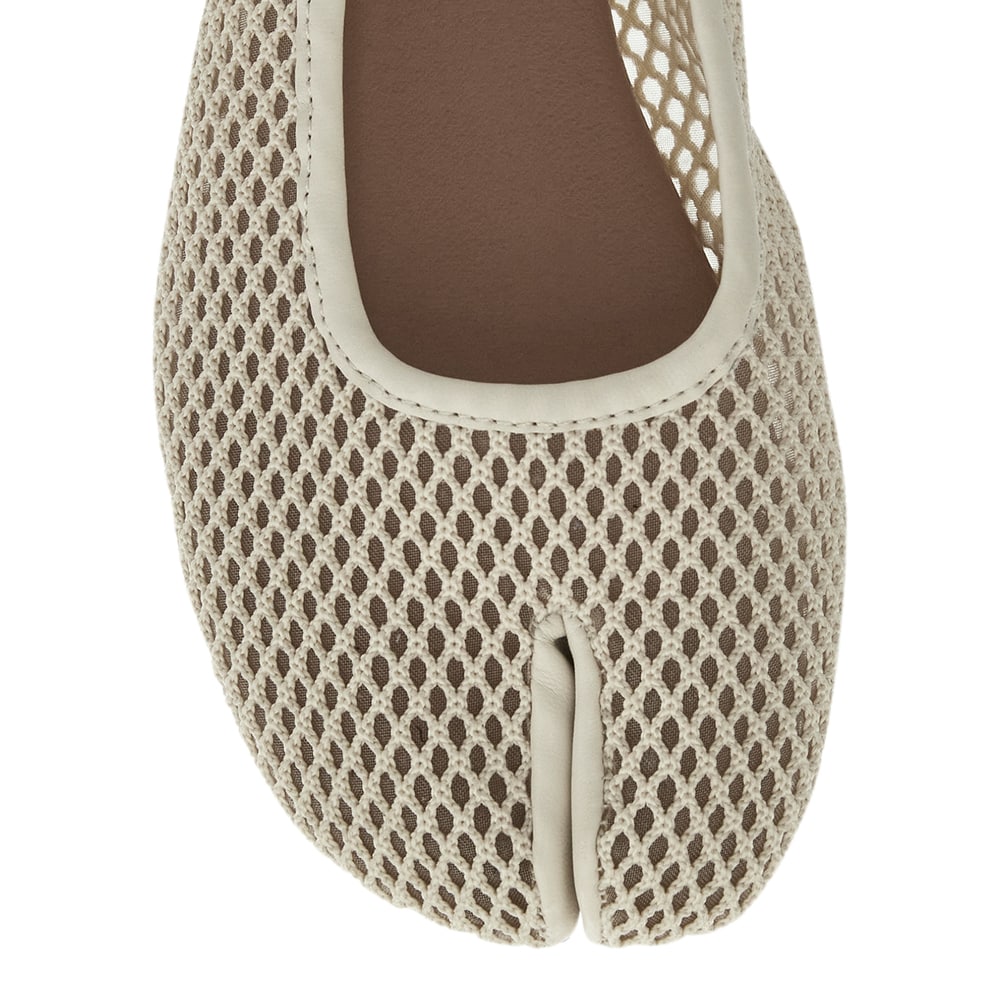 Electra Ballet Flat in Ivory Mesh Mesh