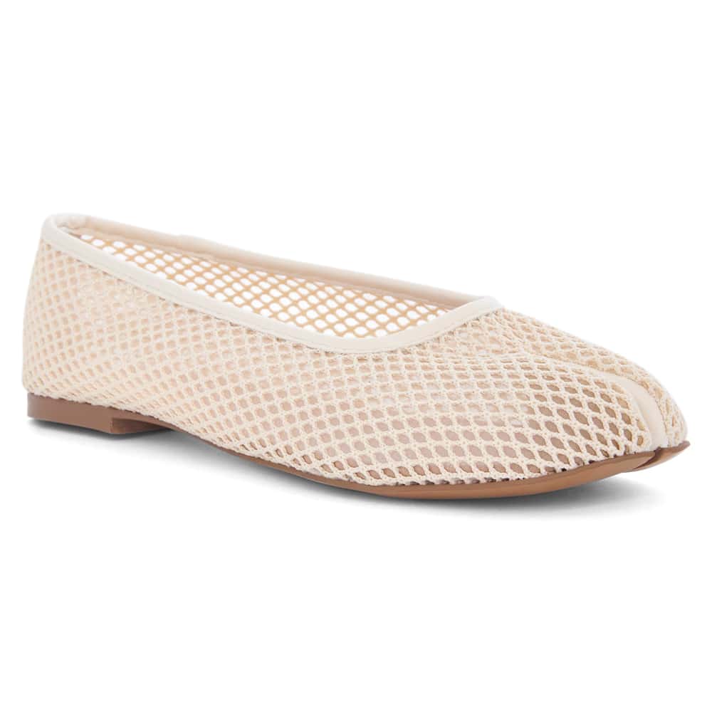 Electra Ballet Flat in Ivory Mesh Mesh