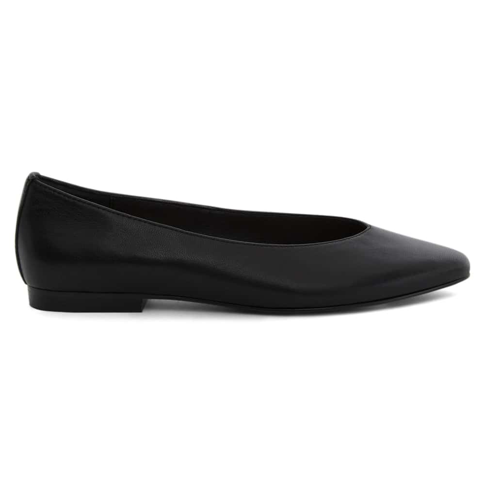 Elite Ballet Flat in Black Leather