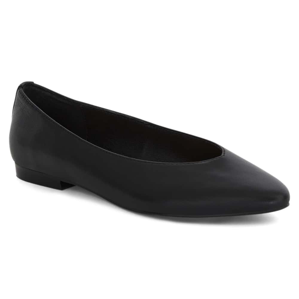 Elite Ballet Flat in Black Leather