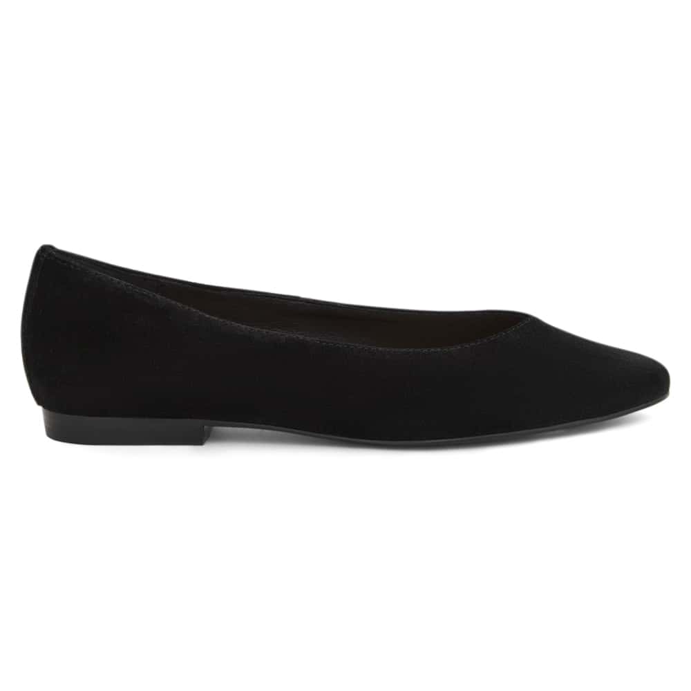 Elite Ballet Flat in Black Suede