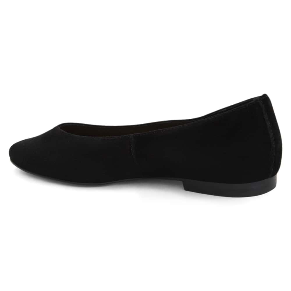 Elite Ballet Flat in Black Suede