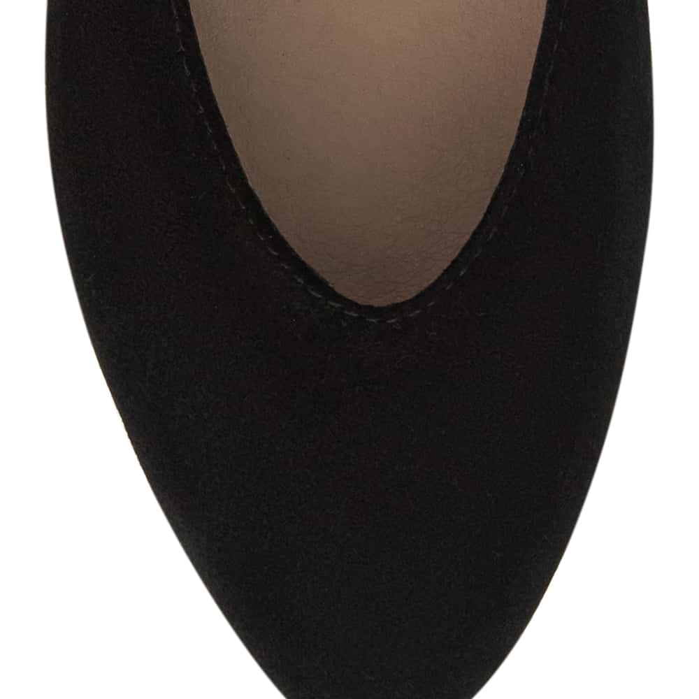 Elite Ballet Flat in Black Suede