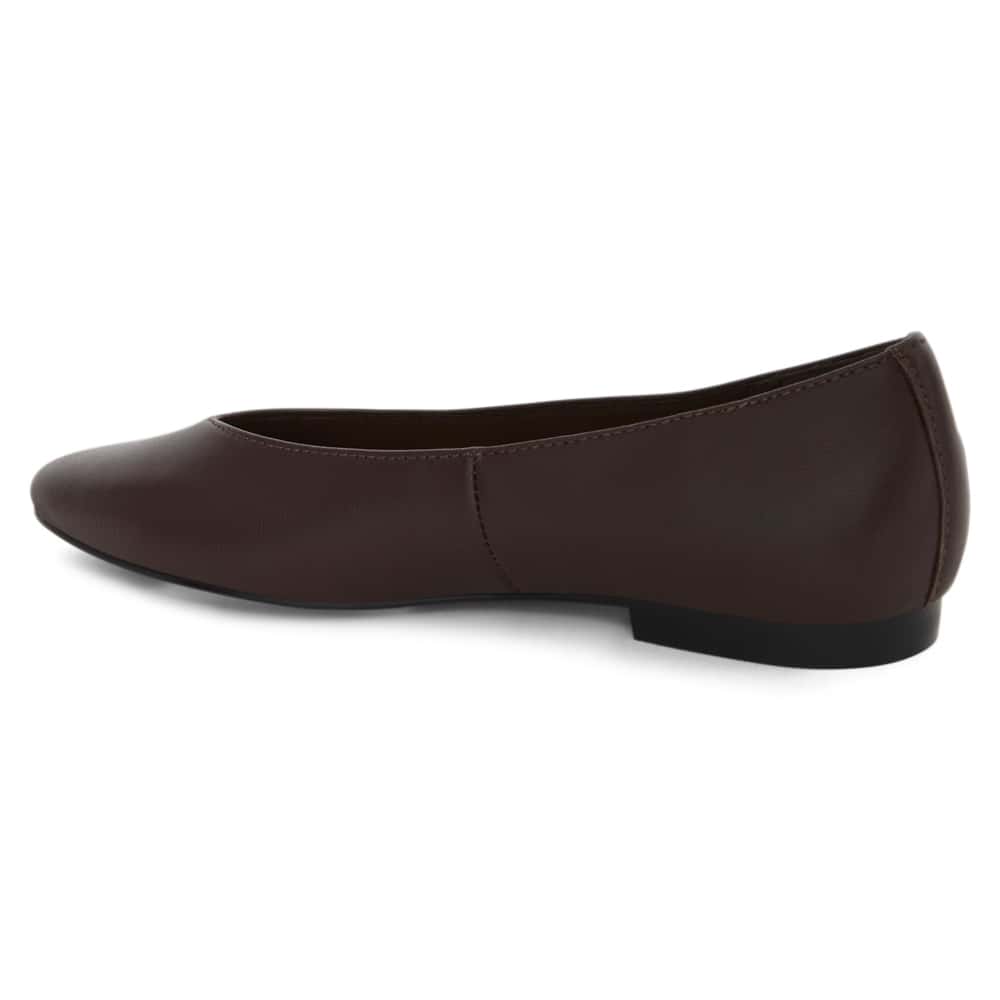 Elite Ballet Flat in Chocolate  Leather