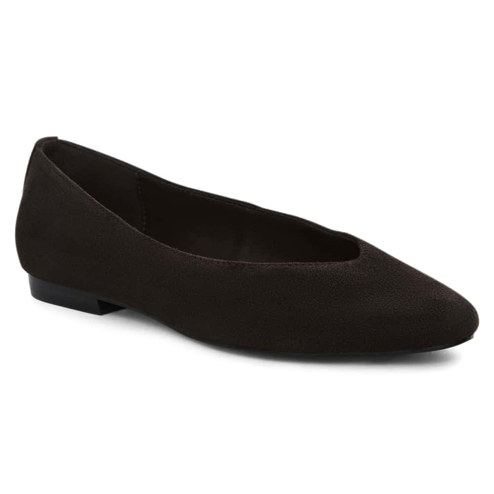 Elite Ballet Flat in Chocolate  Suede