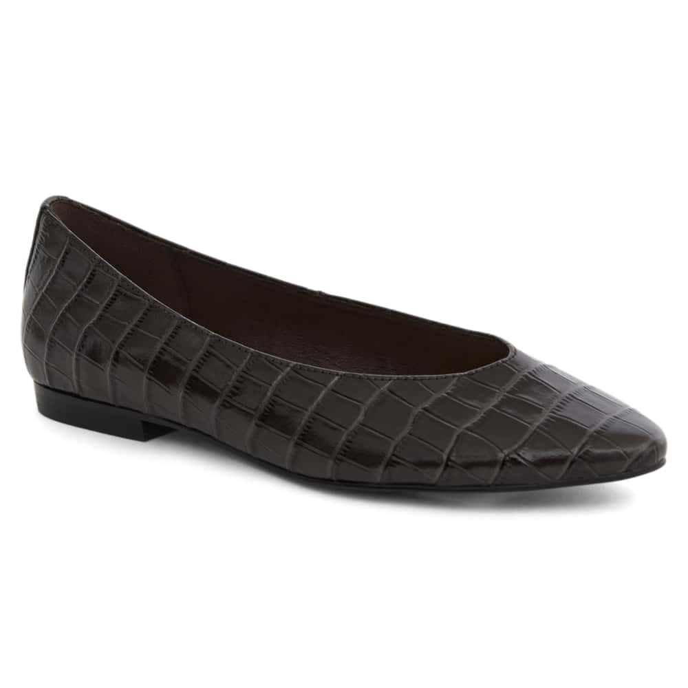 Elite Ballet Flat in Chocolate Croc Croc