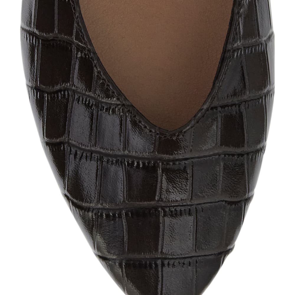 Elite Ballet Flat in Chocolate Croc Croc