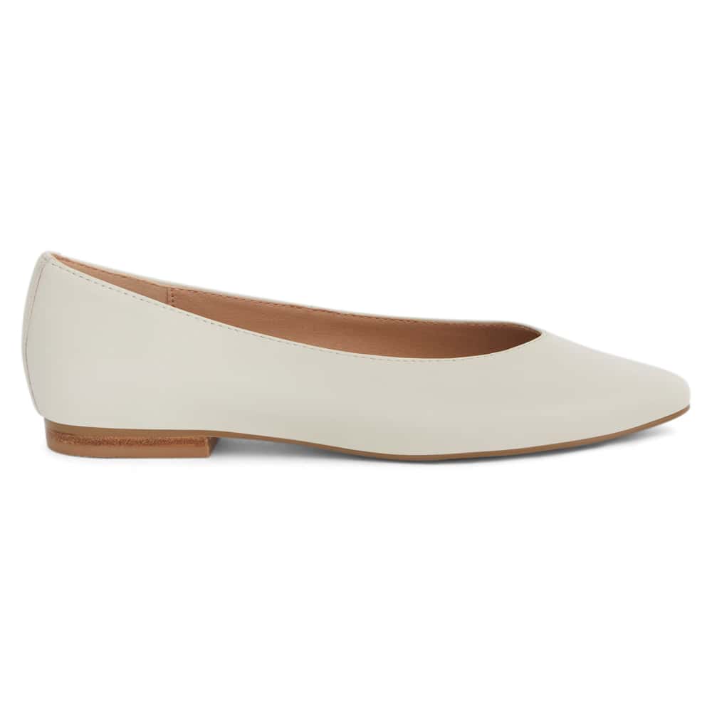 Elite Ballet Flat in Ivory Leather