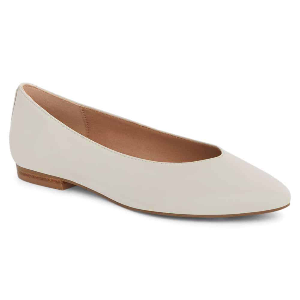 Elite Ballet Flat in Ivory Leather