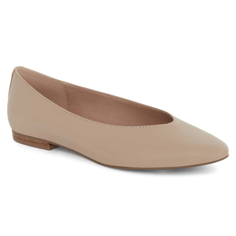 Elite Ballet Flat in Nude Leather