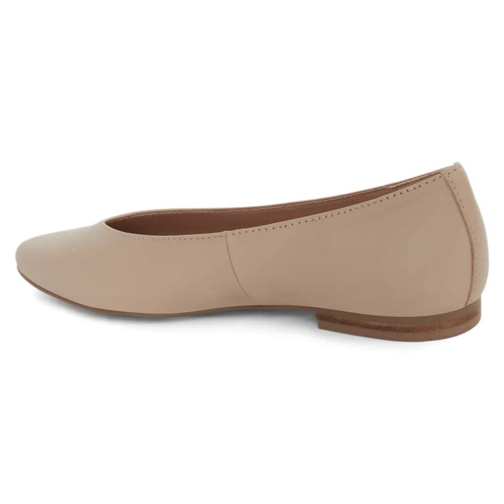 Elite Ballet Flat in Nude Leather