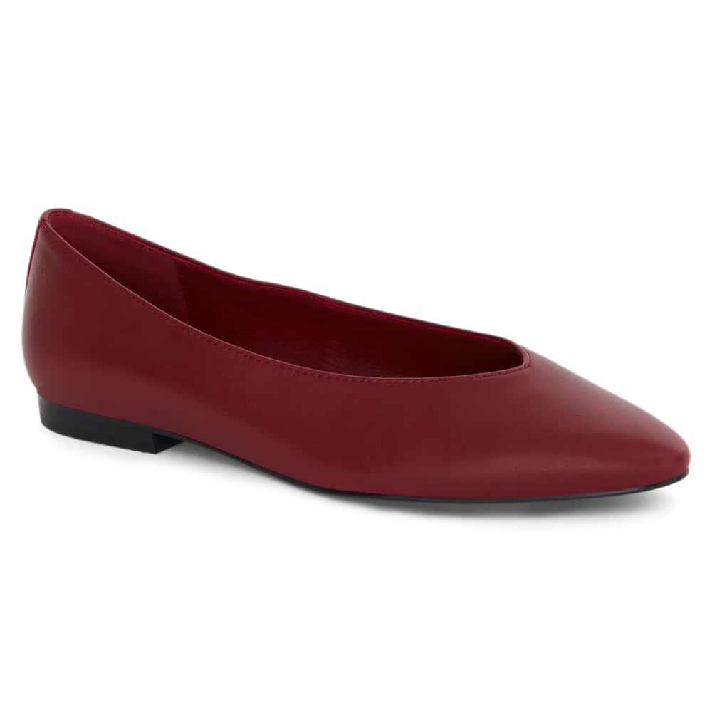 Elite Ballet Flat in Red Leather