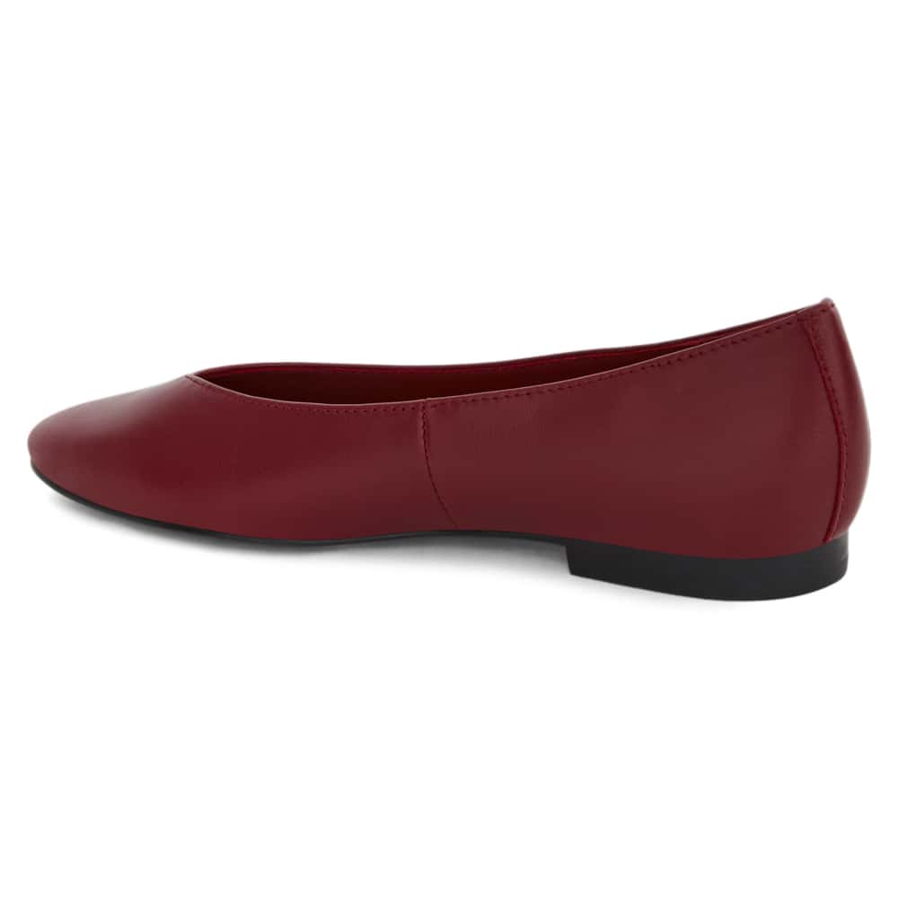Elite Ballet Flat in Red Leather