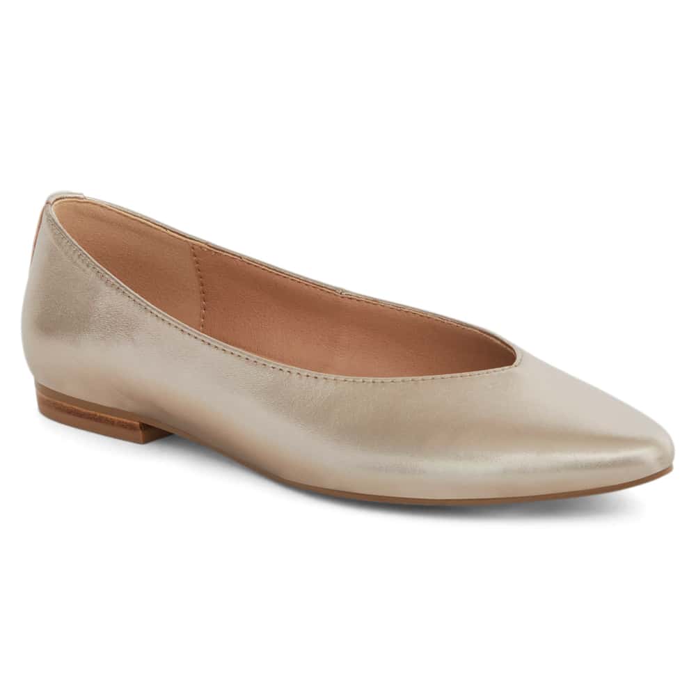 Elite Ballet Flat in Soft Gold Leather