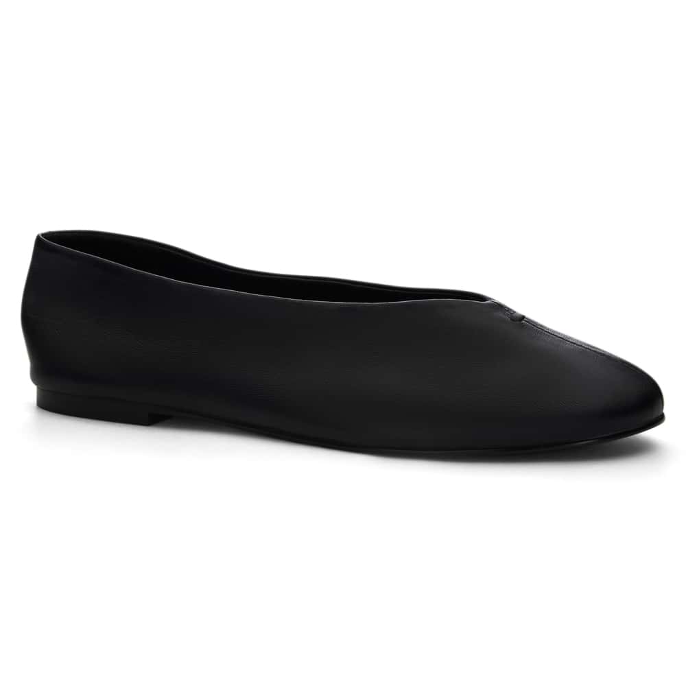 Esther Ballet Flat in Black Leather