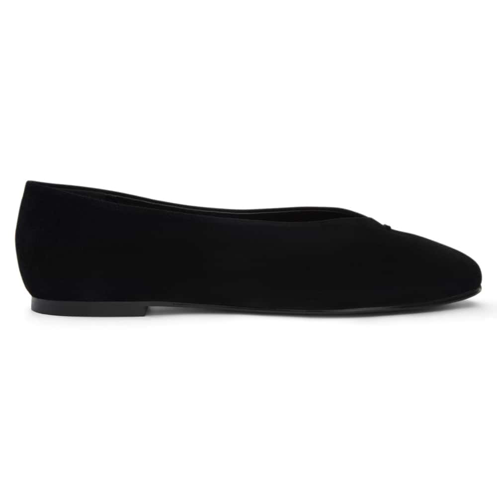 Esther Ballet Flat in Black Suede