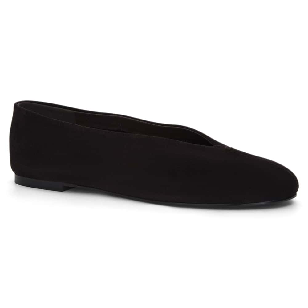 Esther Ballet Flat in Chocolate  Suede