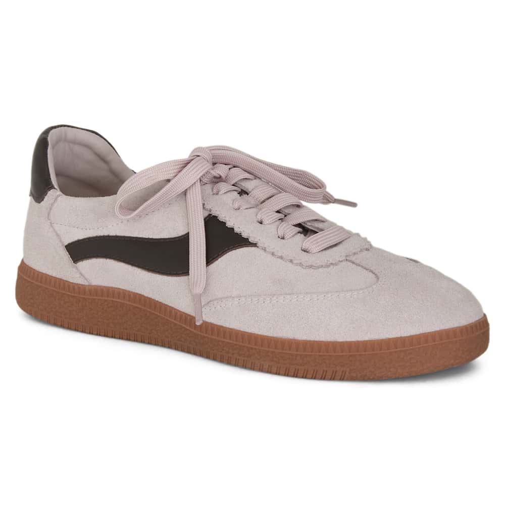 Etta Sneaker in Pink Suede/ Chocolate Leather