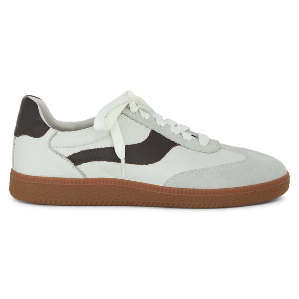 Etta Sneaker in White Glove/ Chocolate Leather