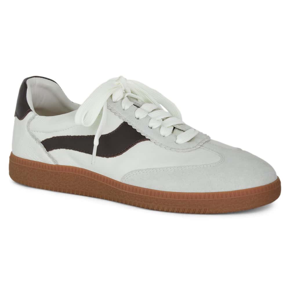 Etta Sneaker in White Glove/ Chocolate Leather