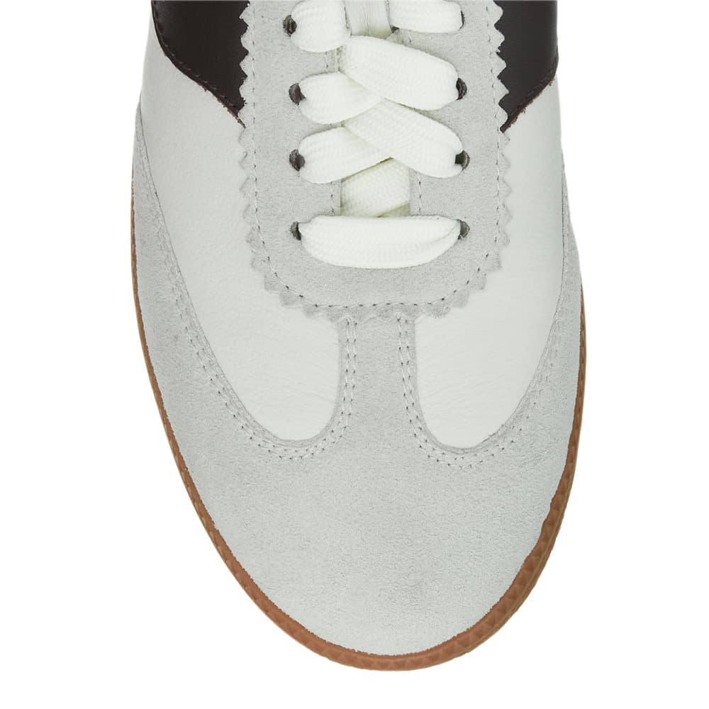 Etta Sneaker in White Glove/ Chocolate Leather
