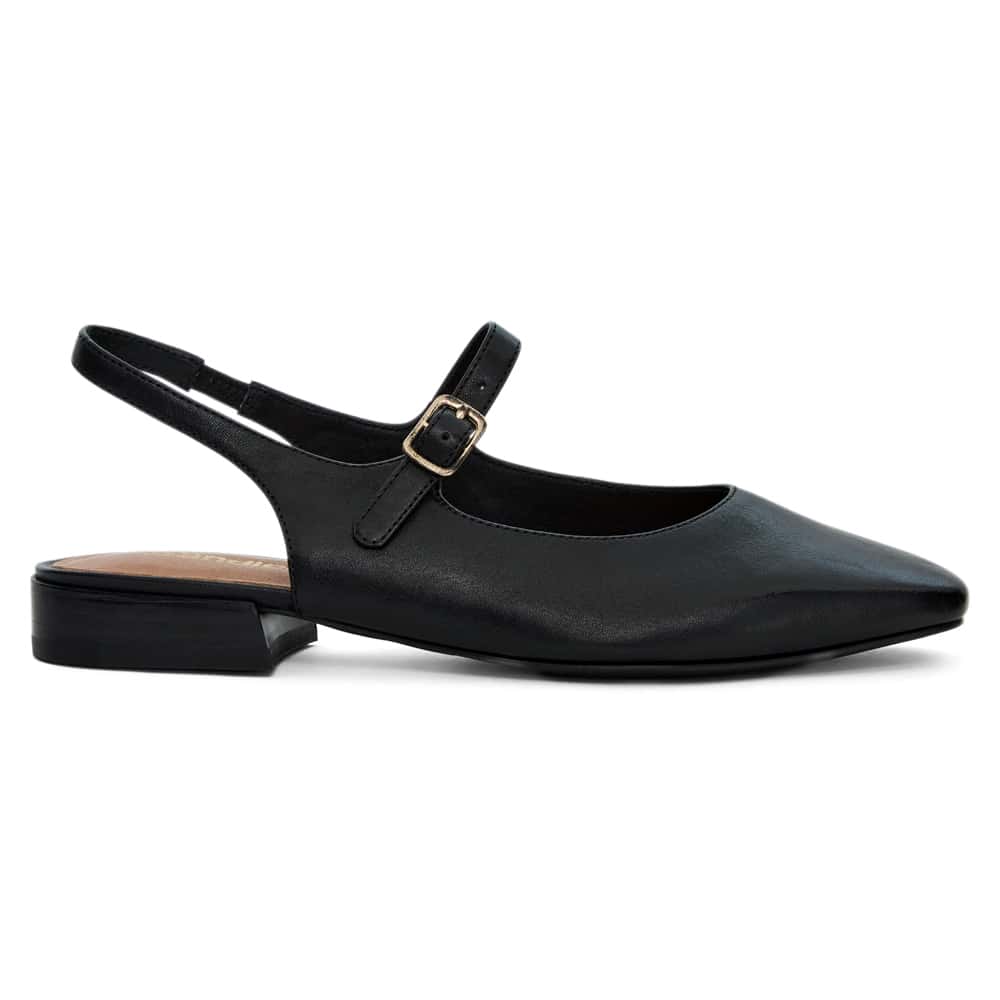Everly Ballet Flat in Black Leather